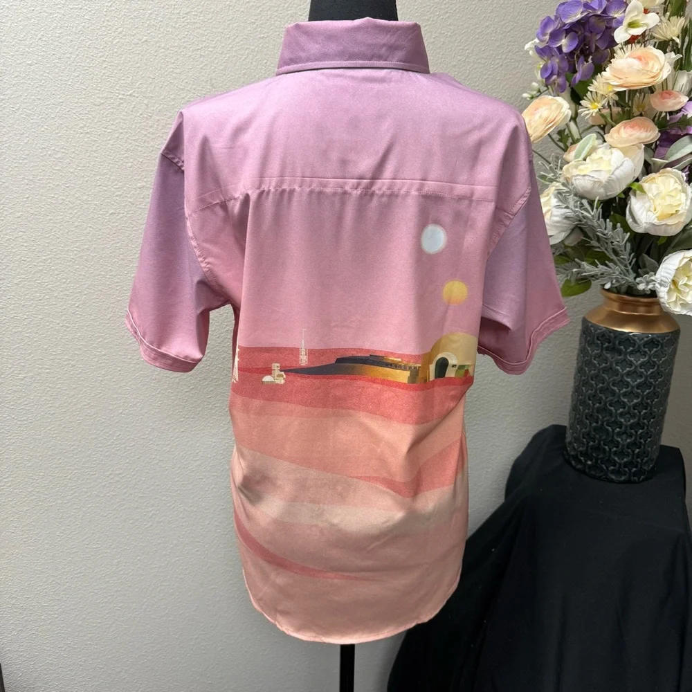 NWT RSVLTS Star Wars Tatooine Print Button-Up Shirt Small - Picture 3 of 9